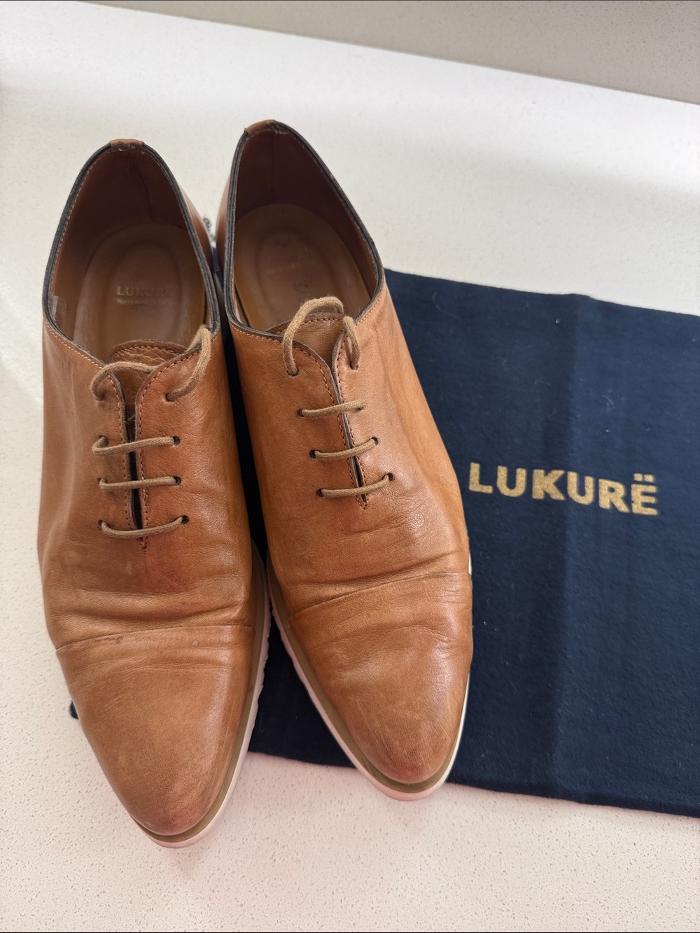 Lukurë Tan Leather Women’s Dress Shoes - Size 9